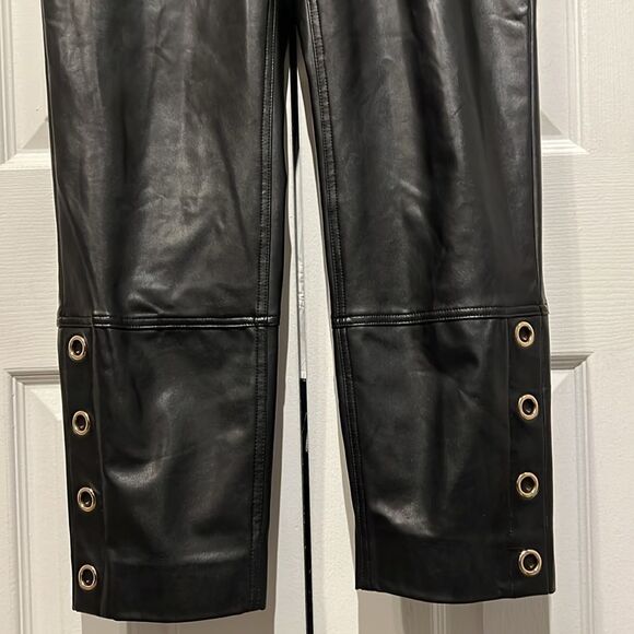 Melanie Lyne Black Faux Leather Pants Size 6 - Picture 4 of 10